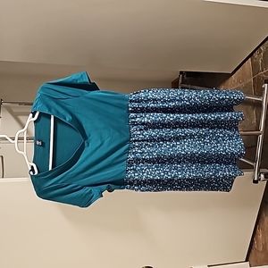 Shein floral teal dress